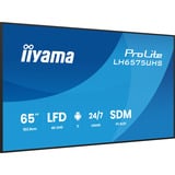 iiyama LH6575UHS-B2AG Écran d'affichage dynamique Écran plat de signalisation numérique 163,8 cm (64.5") LCD Wifi 500 cd/m² 4K Ultra HD Noir Intégré dans le processeur Android 11 24/7, Affichage public Noir (Mat), Écran plat de signalisation numérique, 163,8 cm (64.5"), LCD, 3840 x 2160 pixels, Wifi, 24/7