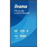 iiyama LH6575UHS-B2AG Écran d'affichage dynamique Écran plat de signalisation numérique 163,8 cm (64.5") LCD Wifi 500 cd/m² 4K Ultra HD Noir Intégré dans le processeur Android 11 24/7, Affichage public Noir (Mat), Écran plat de signalisation numérique, 163,8 cm (64.5"), LCD, 3840 x 2160 pixels, Wifi, 24/7