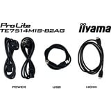 iiyama PROLITE TE7514MIS-B2AG Écran plat de signalisation numérique 190,5 cm (75") LCD Wifi 435 cd/m² 4K Ultra HD Noir Écran tactile Intégré dans le processeur Android 24/7, Affichage public Noir (Mat), Écran plat de signalisation numérique, 190,5 cm (75"), LCD, 3840 x 2160 pixels, Wifi, 24/7