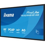 iiyama T6529AS-B1AG Écran d'affichage dynamique En forme de kiosk 163,8 cm (64.5") LED Wifi 420 cd/m² 4K Ultra HD Noir Écran tactile Intégré dans le processeur Android 24/7 Moniteur  Noir (Mat), En forme de kiosk, 163,8 cm (64.5"), LED, 3840 x 2160 pixels, Wifi, 24/7