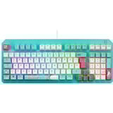 ASUS TUF Gaming K3 Gen II Hatsune Miku Edition clavier USB Couleur menthe, Blanc Turquoise, Layout DE (QWERTZ), 96%, Taille réelle (100 %), Avec fil, USB, Contacteur de touche opto-mécanique, LED RGB, Couleur menthe, Blanc