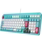ASUS TUF Gaming K3 Gen II Hatsune Miku Edition clavier USB Couleur menthe, Blanc Turquoise, Layout DE (QWERTZ), 96%, Taille réelle (100 %), Avec fil, USB, Contacteur de touche opto-mécanique, LED RGB, Couleur menthe, Blanc