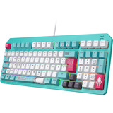 ASUS TUF Gaming K3 Gen II Hatsune Miku Edition clavier USB Couleur menthe, Blanc, clavier gaming Turquoise/multicolore, Layout DE, Taille réelle (100 %), Avec fil, USB, Contacteur de touche opto-mécanique, LED RGB, Couleur menthe, Blanc