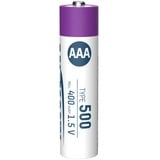 Ansmann Pile Li-Ion Micro AAA type 500 (min. 400 mAh), pack de 4, Batterie Blanc/Violet