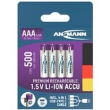 Ansmann Pile Li-Ion Micro AAA type 500 (min. 400 mAh), pack de 4, Batterie Blanc/Violet