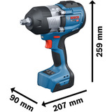 Bosch Clé à chocs sans fil GDS18V-1400 Professional solo, 18 Volts, Visseuse à choc Bleu/Noir