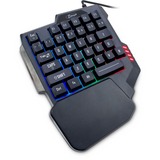 Inter-Tech KB-3035 clavier USB QWERTY Noir Noir, Mini, USB, QWERTY, LED RGB, Noir