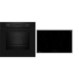 Neff BX48PIB0 set d'appareils de cuisine Plaque avec zone à induction Four électrique, Ensemble four Noir/en acier inoxydable, Plaque avec zone à induction, 4 zone(s), Verre-céramique, Noir, Tactile, 80,2 cm