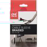 One for all Gaine de câble tressée 2 mètres, Tuyau flexible de câble Gris