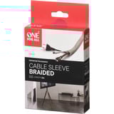 One for all Gaine de câble tressée 2 mètres, Tuyau flexible de câble Gris