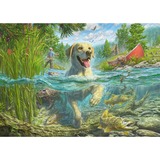 Schmidt Spiele Mark Fredrickson : Amour des chiens - Labrador jaune à la chasse aux poissons, Puzzle 