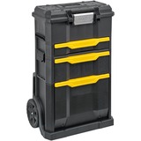 Stanley SERVANTE MODULO 2 EN 1 AVEC BOITE A OUTILS TOUCHLATCH A TIROIR, Valise à roulettes Noir, Valise sur roulette, Noir, Jaune