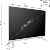 Telefunken XF32TO750S-W 32" TV LED Blanc