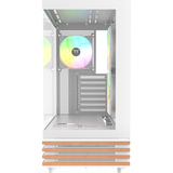 Thermaltake View 270 Plus WS ARGB boîtier midi tower Blanc/bois | 2x USB-A | 1x USB-C | RGB | Verre Trempé