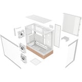 Thermaltake View 270 Plus WS ARGB boîtier midi tower Blanc/bois | 2x USB-A | 1x USB-C | RGB | Verre Trempé