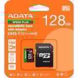 ADATA Speed Plus 128 Go MicroSDXC Classe 10, Carte mémoire 128 Go, MicroSDXC, Classe 10, 180 Mo/s, 160 Mo/s, Class 3 (U3)