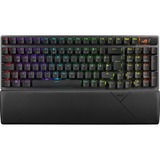 ASUS ROG Strix Scope II 96 Wireless clavier Gaming USB + RF Wireless + Bluetooth QWERTZ Allemand Noir Noir, Layout DE, ROG NX Snow, Avec fil &sans fil, USB + RF Wireless + Bluetooth, Clavier mécanique, QWERTZ, LED RGB, Noir