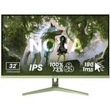 Arozzi Nova 32T2K180 31.5" Moniteur gaming Vert, 1x DisplayPort, 2x HDMI, 180 Hz