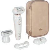 Braun Silk-épil 9 9-006 Flex 40 pince(s) Blanc, Appareil à épiler Blanc/Or, Blanc, 40 pince(s), MicroGrip, Epilation, Rasage, SensoSmart, 0,5 mm