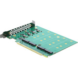 DeLOCK Carte PCIe 5.0 x16 > 4x M.2 NVMe internes + dissipateur thermique, Carte d'interface 