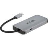 DeLOCK Hub USB 3.2 Gen 1 avec 4 ports, Gb-LAN et station d'accueil PD Gris