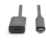Digitus Câble de rallonge actif USB 3.2 Gen 2, connecteur USB-C > prise USB-C, Câble d'extension Noir