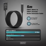 Digitus Câble de rallonge actif USB 3.2 Gen 2, connecteur USB-C > prise USB-C, Câble d'extension Noir