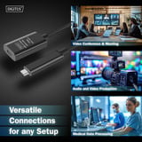 Digitus Câble de rallonge actif USB 3.2 Gen 2, connecteur USB-C > prise USB-C, Câble d'extension Noir