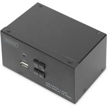 Digitus Commutateur KVM, 2 ports, Double affichage, 4K, HDMI®, Switch KVM 2 ports, Double affichage, 4K, HDMI®, 3840 x 2160 pixels, 4K Ultra HD, Noir