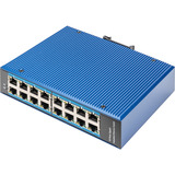 Digitus Réseau Ethernet Gigabit 16 ports, Switch Bleu