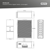 Digitus Réseau Ethernet Gigabit 16 ports, Switch Bleu