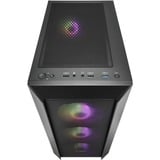 FSP CMT218 Midi Tower Noir, boîtier pc Noir | 3x USB-A | RGB | Verre Trempé