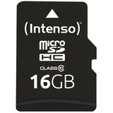Intenso 16GB MicroSDHC 16 Go Classe 10, Carte mémoire 16 Go, MicroSDHC, Classe 10, 25 Mo/s, Résistant aux chocs, Résistant à une température, Résistant à l’eau, Résistant aux rayons X, Noir