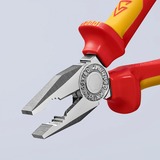 KNIPEX Pince universelle 03 06 180, Pinces Rouge/Jaune, chromée, isolées par gaines bi-matière, certifiées VDE