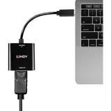 Lindy 43269 adaptateur graphique USB 3840 x 2160 pixels Noir, Convertisseur Noir, USB Type-C, Sortie de DisplayPorts, 3840 x 2160 pixels