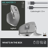Logitech MX Master 3 Advanced, Souris Gris, 200 - 4000 dpi, Bluetooth