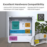 Montech X5M boîtier midi tower Blanc | 2x USB-A | 1x USB-C | RGB | Verre Trempé