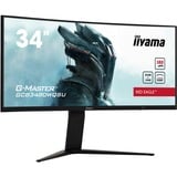 iiyama G-Master GCB3480WQSU-B1 34" Moniteur UltraWide gaming incurvé  Noir (Mat), HDMI, DisplayPort, Sound