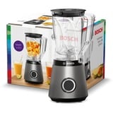 Bosch Serie 4 MMB6141S blender 1,5 L Mélangeur de table 1200 W Argent Argent, Mélangeur de table, 1,5 L, Fonction d'impulsion, Pileur de glace, 1 m, 1200 W