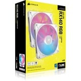 Corsair iCUE RX140 RGB Dual Kit, Ventilateur de boîtier Blanc, 4 broches PWM