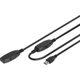 Digitus Câble de rallonge actif USB 3.2 Gen 1, 10 mètres, Câble d'extension Noir