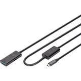 Digitus Câble de rallonge actif USB 3.2 Gen 1, connecteur USB-C > prise USB-A, Câble d'extension Noir