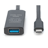 Digitus Câble de rallonge actif USB 3.2 Gen 1, connecteur USB-C > prise USB-A, Câble d'extension Noir