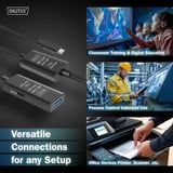 Digitus Câble de rallonge actif USB 3.2 Gen 1, connecteur USB-C > prise USB-A, Câble d'extension Noir