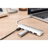Digitus Hub USB Type-C™ 4 ports (USB 3.0) + PD Argent