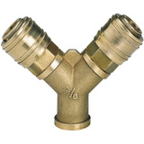 EINHELL Répartiteur d'air comprimé, 2x raccord rapide > R 3/8" F, Distributeur 