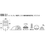 High Peak Kira 3.1, Tente Vert foncé/gris