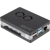 Joy-IT RB-CASEP4+03B pour Raspberry Pi 4 B, boîtier Noir/transparent