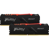 Kingston FURY 64 Go DDR4-3600 Kit, Mémoire vive Noir, KF436C18BBAK2/64, Beast RGB, XMP