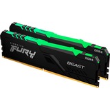 Kingston FURY 64 Go DDR4-3600 Kit, Mémoire vive Noir, KF436C18BBAK2/64, Beast RGB, XMP